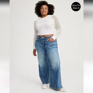 Torrid Baggy High Rise Wide Leg Jean Size 22R